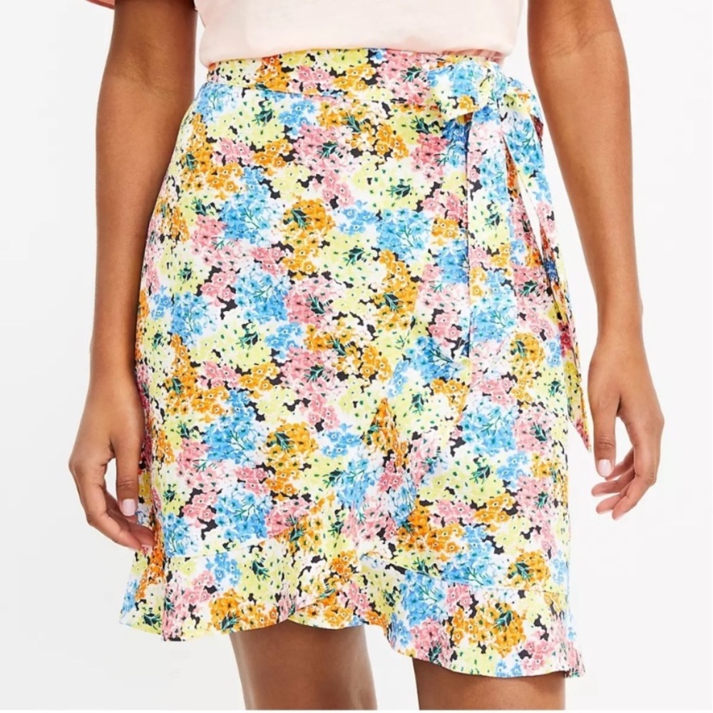 NWT Loft Hydrangea Wrap Skirt